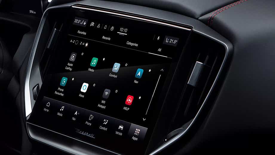 infotainment system close-up of a Maserati Ghibli