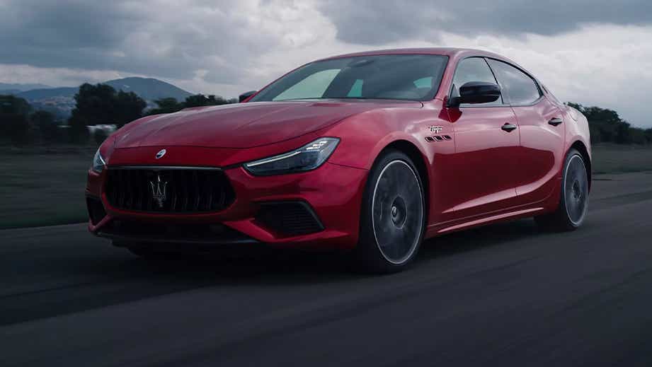 front three-quarter view of a Maserati Ghibli