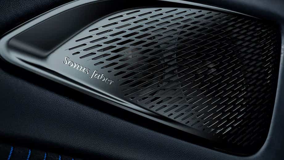 speaker close-up of a Maserati Ghibli