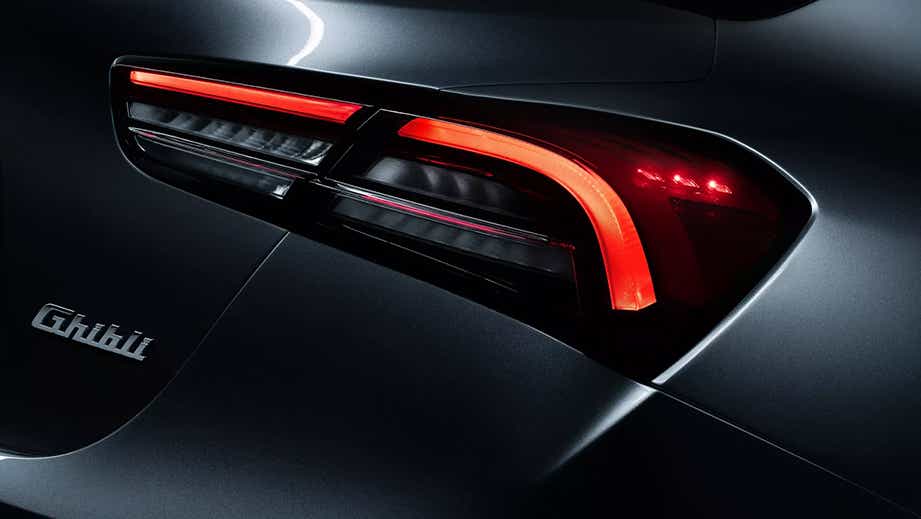 Tail light close-up of a Maserati Ghibli