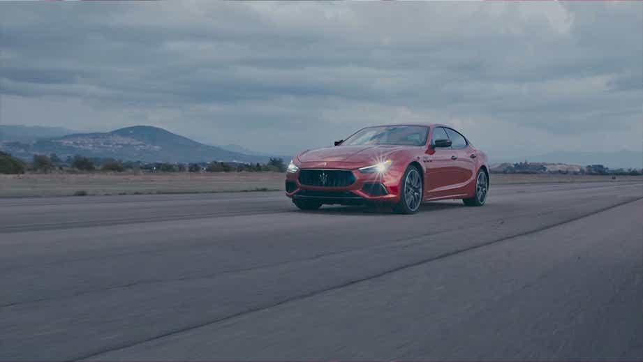 front three-quarter view of a Maserati Ghibli
