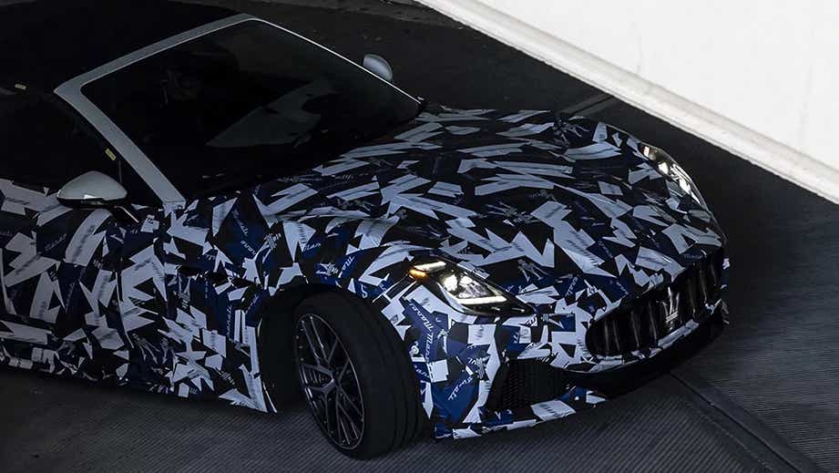 Front three-quarter view of a Maserati GranCabrio