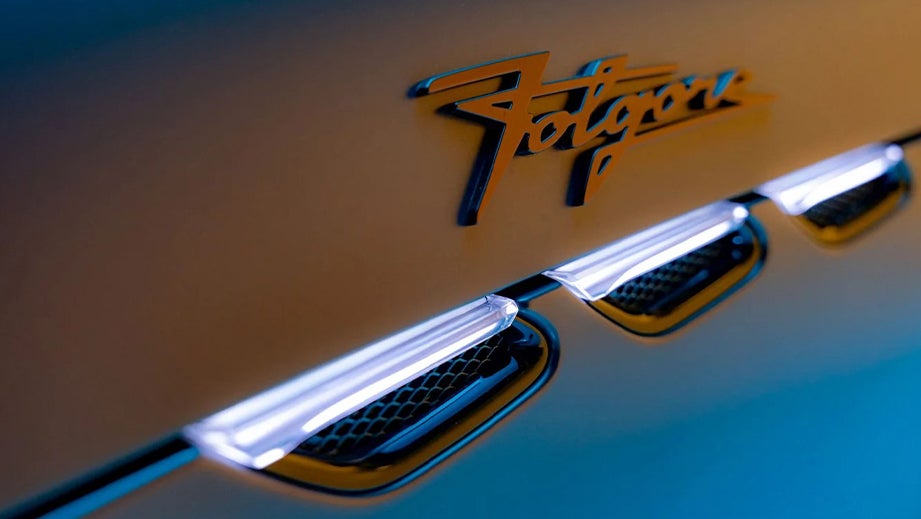 Folgore badging close-up of a Maserati GranTurismo