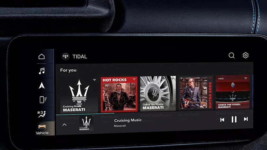 infotainment touchscreen in a Maserati GranTurismo