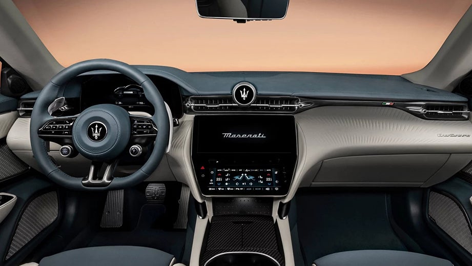 Interior dashboard view of a Maserati GranTurismo