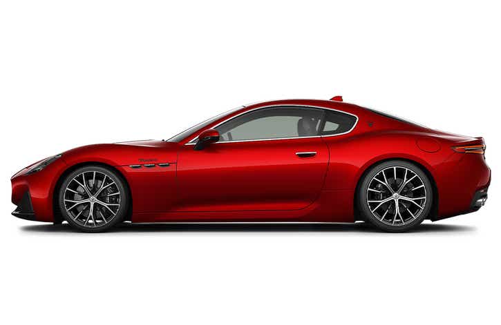 side view of a Magma Red Maserati GranTurismo