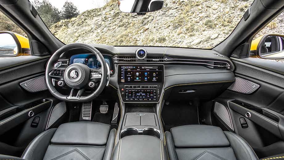 interior dashboard of a Maserati Grecale