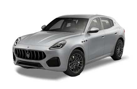 front three-quarter of a Bianco Astra Maserati Grecale