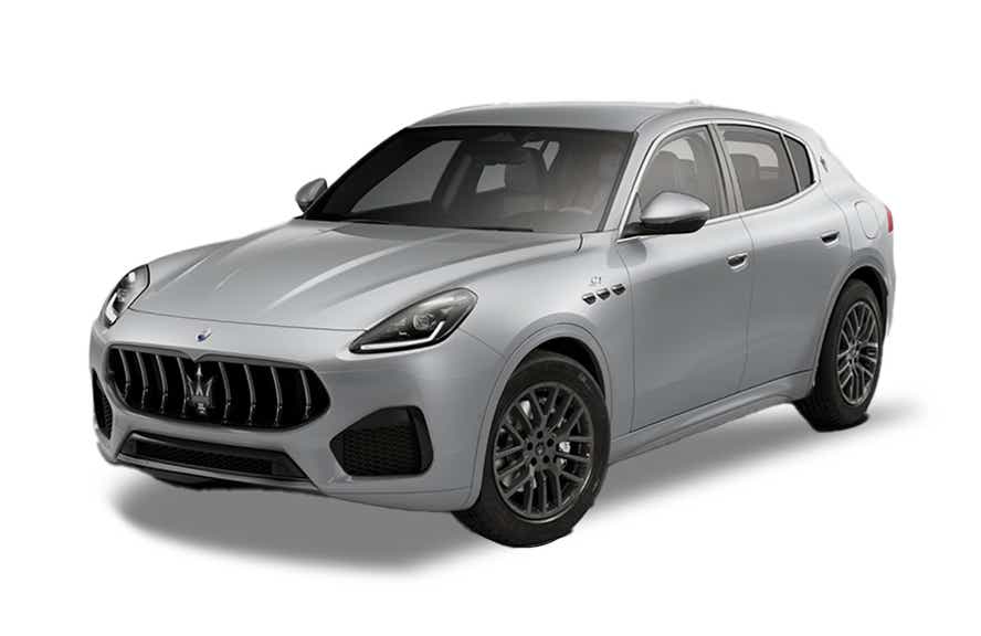 front three-quarter of a Bianco Astra Maserati Grecale