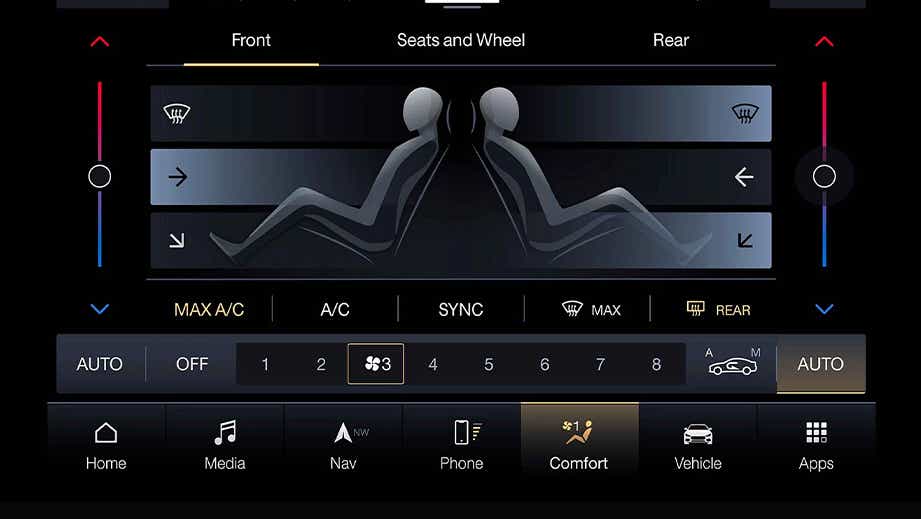 climate control interface of a Maserati Levante