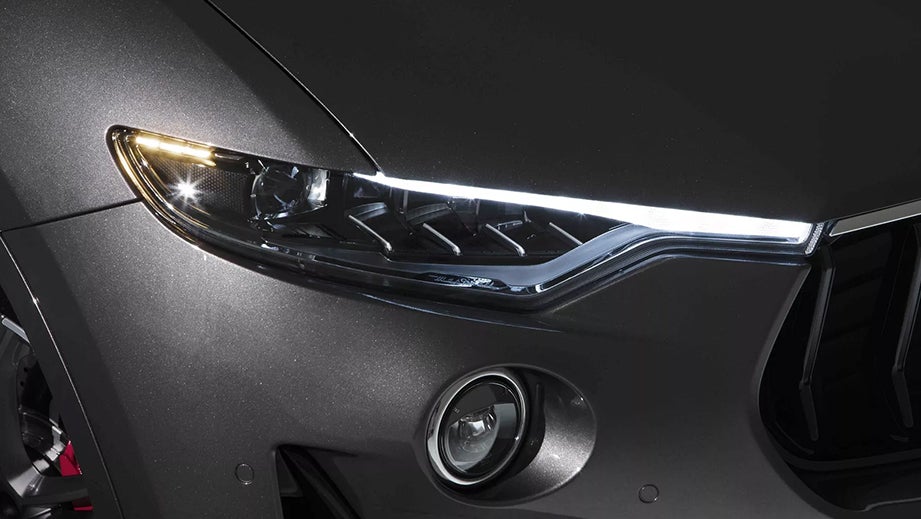 Headlight close-up of a Maserati Levante