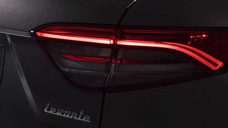 Tail light close-up of a Maserati Levante