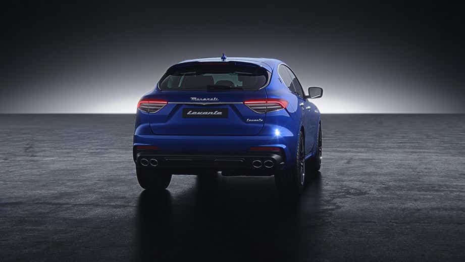 Rear view of a BLU Nobile Maserati Levante