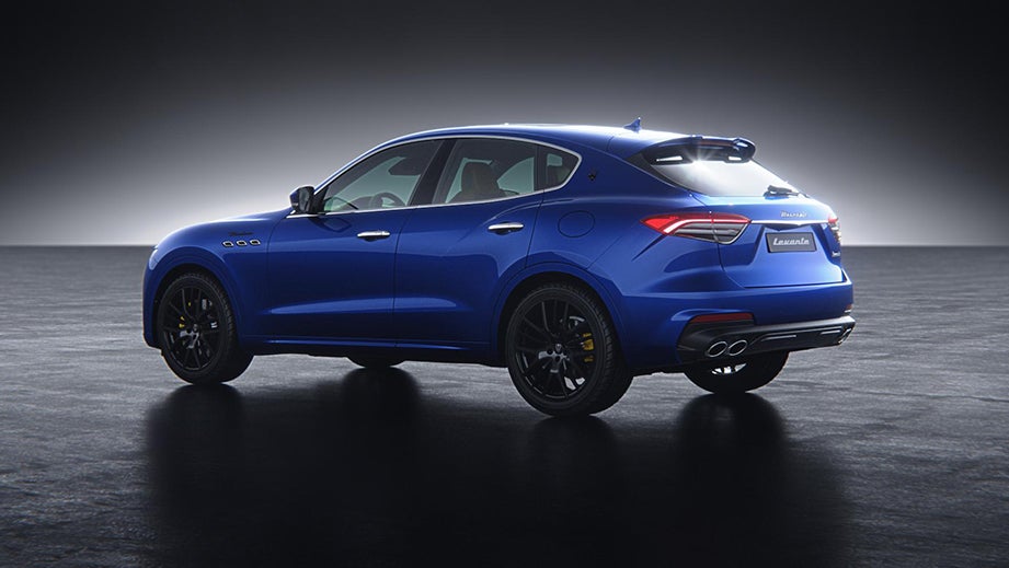 rear three-quarter of a BLU Nobile Maserati Levante