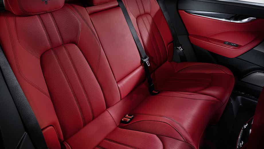 rear seat view of a Maserati Levante
