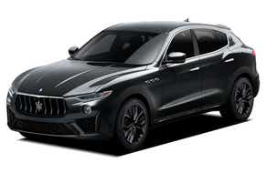 Front three-quarter view of a Nero Assoluto Maserati Levante