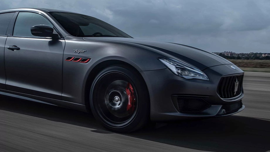 front three-quarter view of a Maserati Quattroporte
