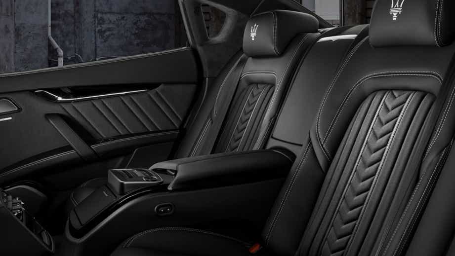 rear seat interior of a Maserati Quattroporte