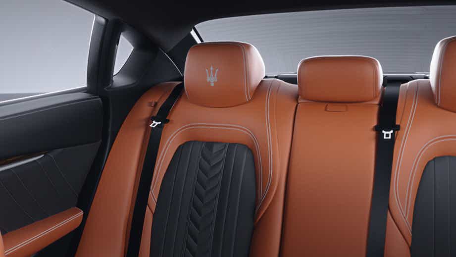 rear seats of a Maserati Quattroporte