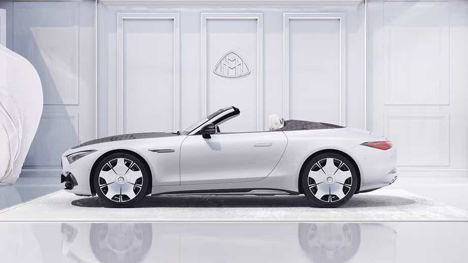side view of a Mercedes-Benz Maybach SL 680 convertible
