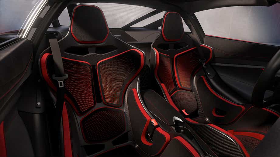 interior front seats of a Mclaren 750s