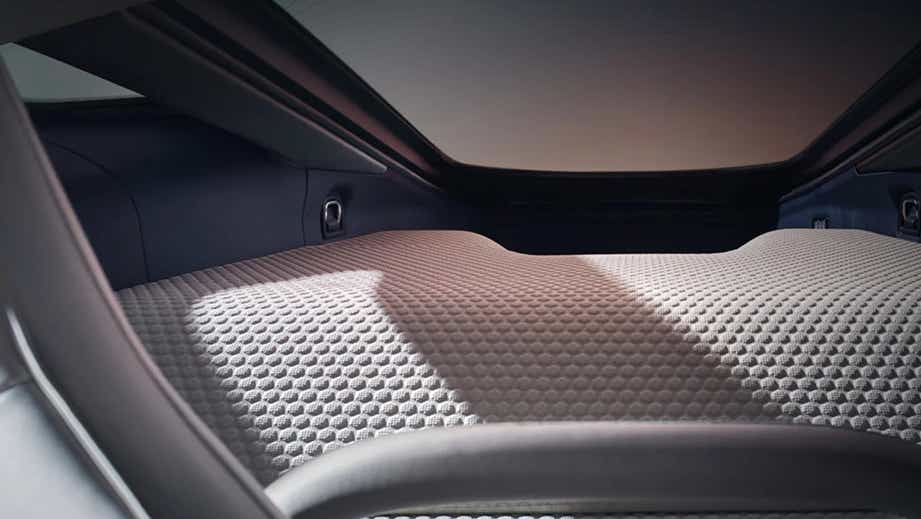 Luggage area view of a Mclaren GT