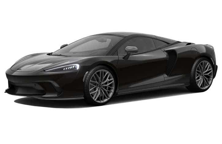 front three-quarter of a Onyx Black Mclaren GT