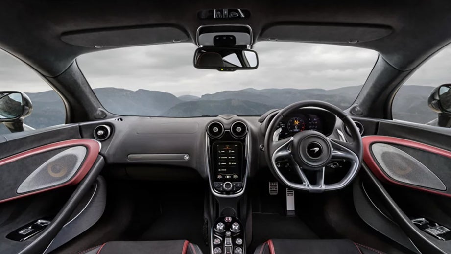 interior dashboard view of a Mclaren GT