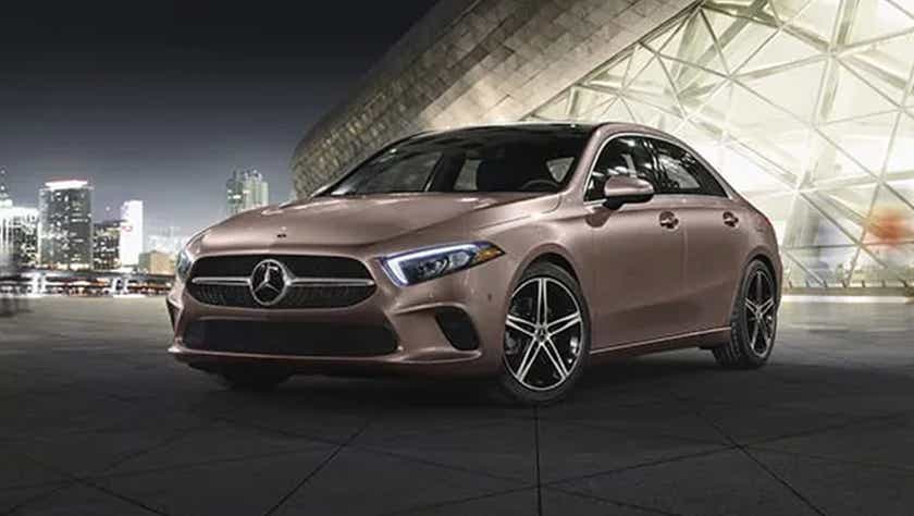 Front three-quarter view of a Mercedes-Benz A-Class Limousine