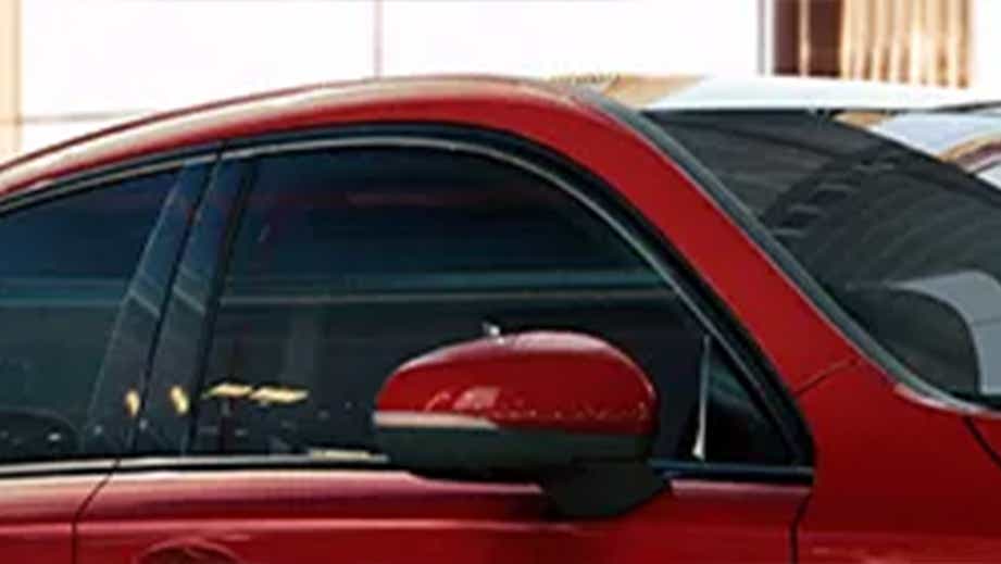 Driver side window and mirror of a Mercedes-Benz A-Class Limousine