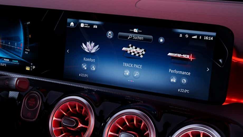 interior dashboard of a Mercedes-Benz AMG A 35