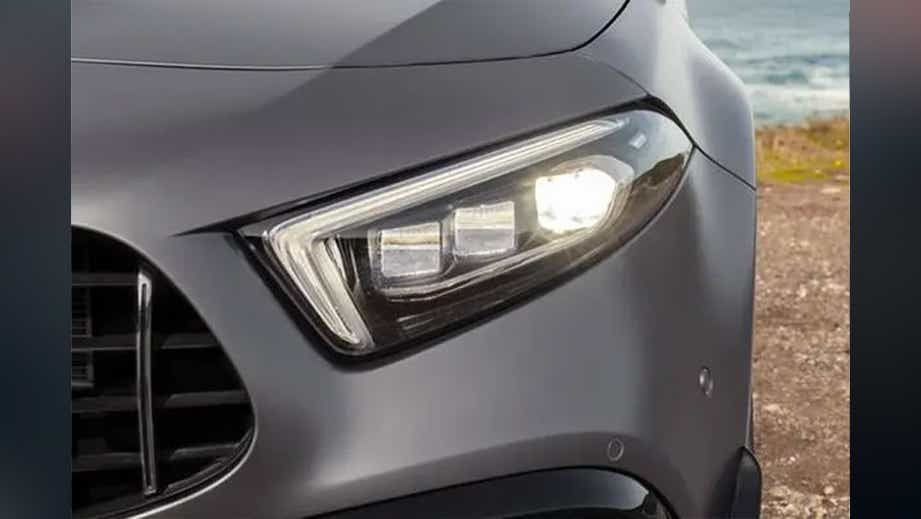Headlight close-up of a Mercedes-Benz Amg A 45 S