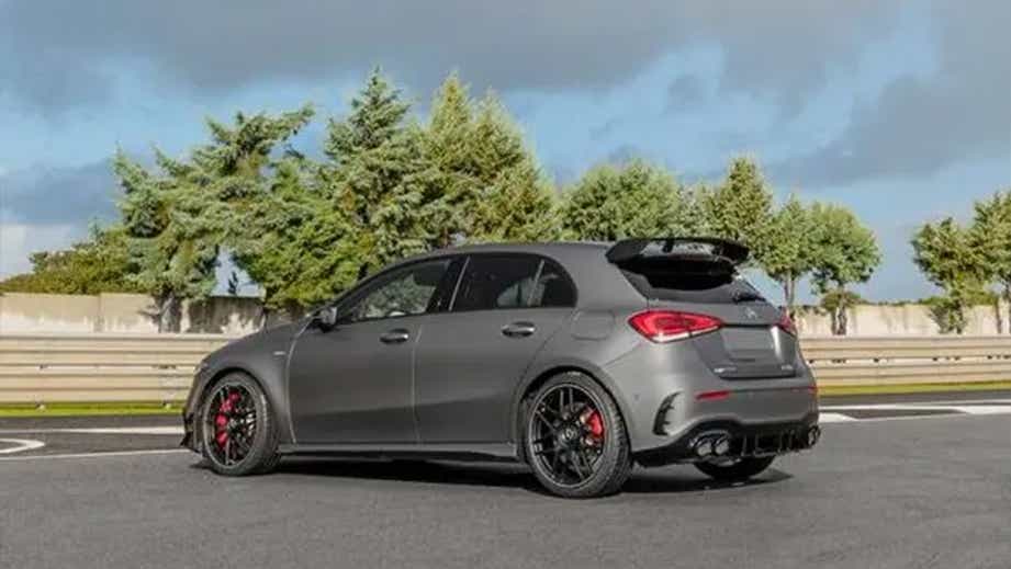 rear three-quarter of a Mercedes-Benz Amg A 45 S