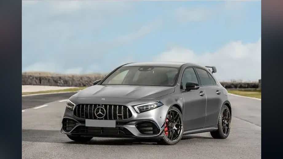 front three-quarter view of a Mercedes-Benz Amg A 45 S