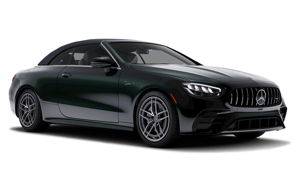 Front three-quarter view of a Mercedes-Benz AMG E 53 Cabriolet