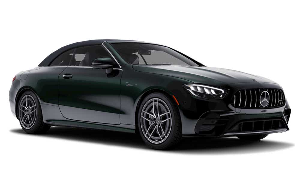 Front three-quarter view of a Mercedes-Benz AMG E 53 Cabriolet
