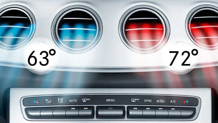 Dashboard climate control vents of a Mercedes-Benz AMG E 53 Cabriolet