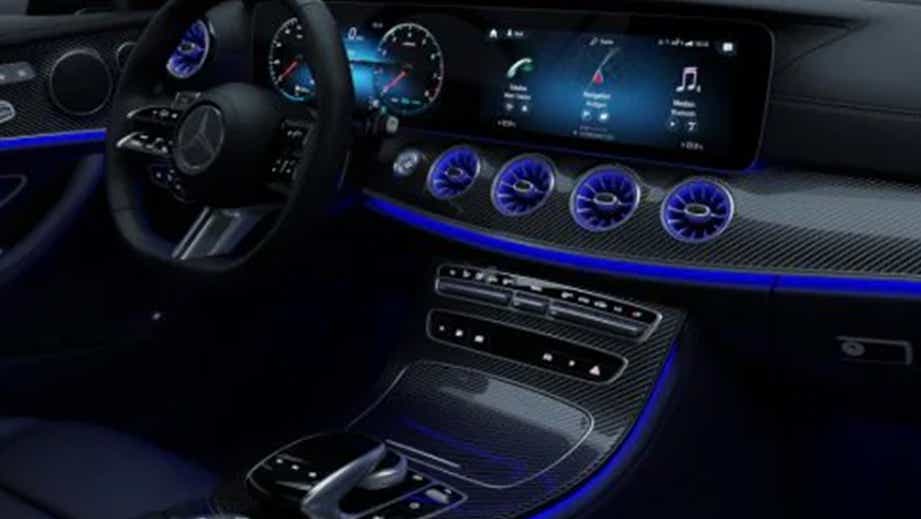 Interior dashboard of a Mercedes-Benz AMG E 53 Cabriolet