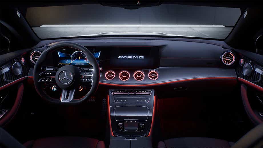 interior dashboard view of a Mercedes-Benz AMG E 53