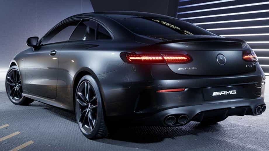Rear three-quarter view of a Mercedes-Benz AMG E 53