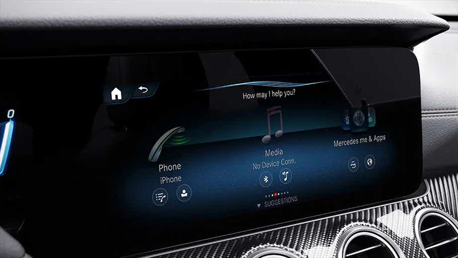 infotainment system display of a Mercedes-Benz AMG E 63