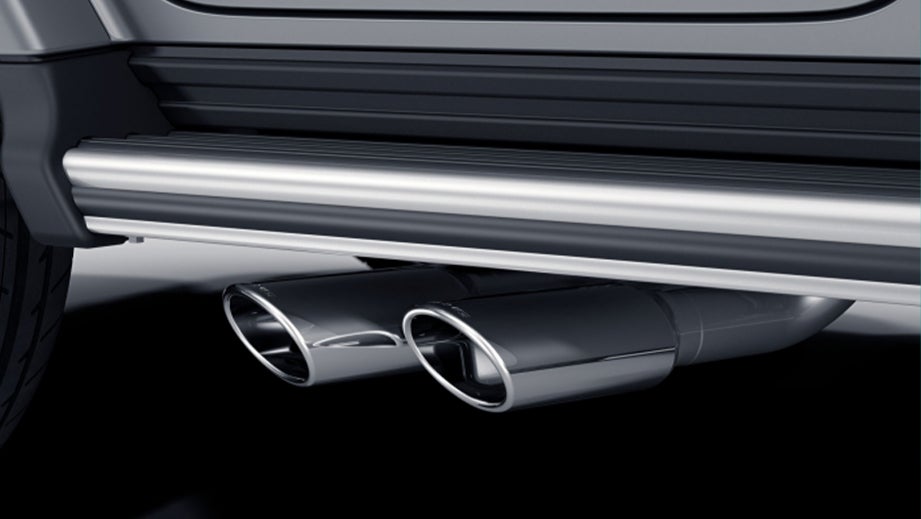 Exhaust pipes close-up of a Mercedes-Benz AMG G 63