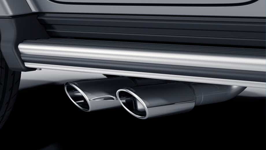 Exhaust pipes close-up of a Mercedes-Benz AMG G 63