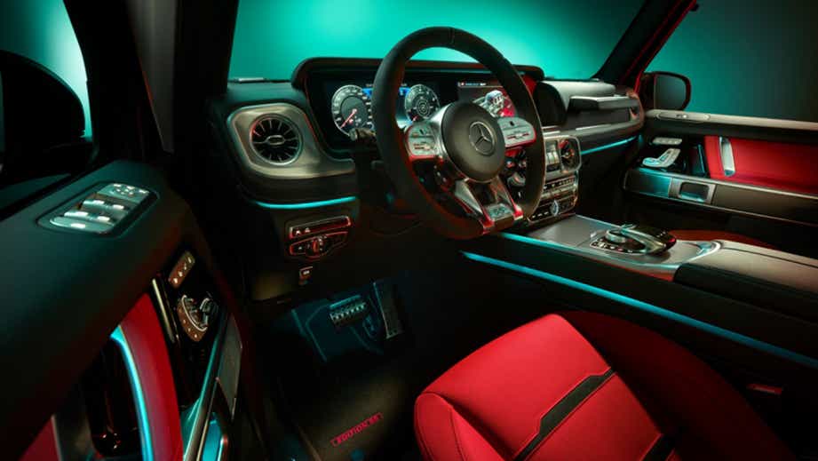 dashboard and interior view of a Mercedes-Benz AMG G 63