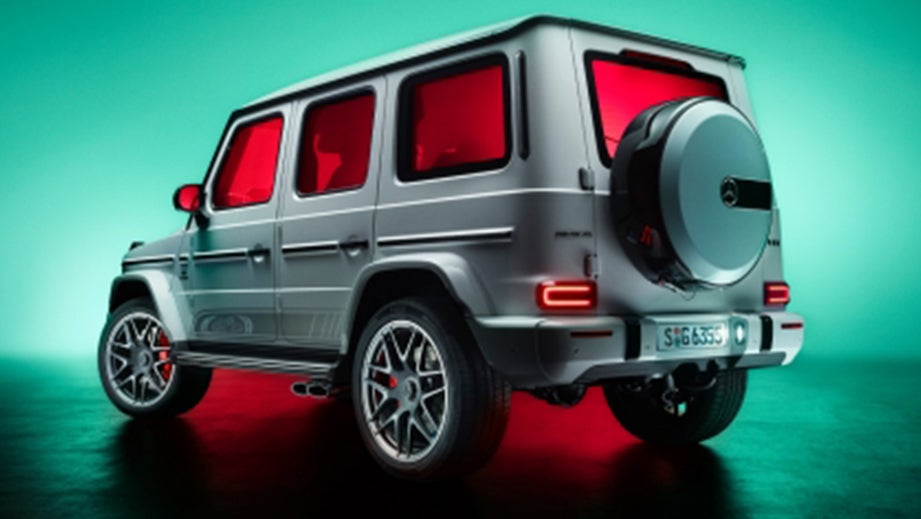 Rear three-quarter view of a Mercedes-Benz AMG G 63