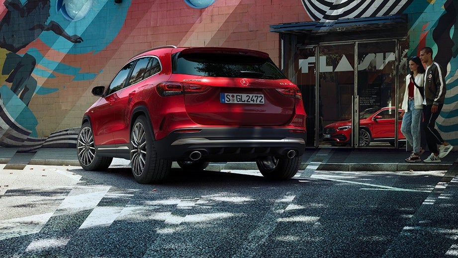 Rear view of a Mercedes-Benz AMG GLA 35