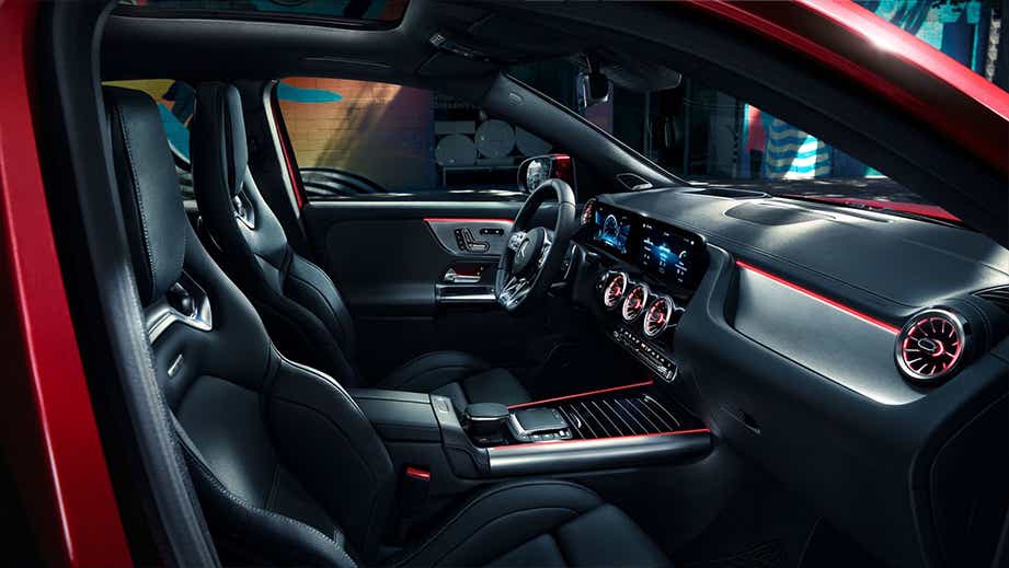 interior dashboard of a Mercedes-Benz AMG GLA 35