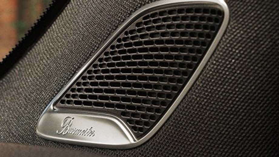 Close-up of speaker grille in a Mercedes-Benz AMG GLA 35