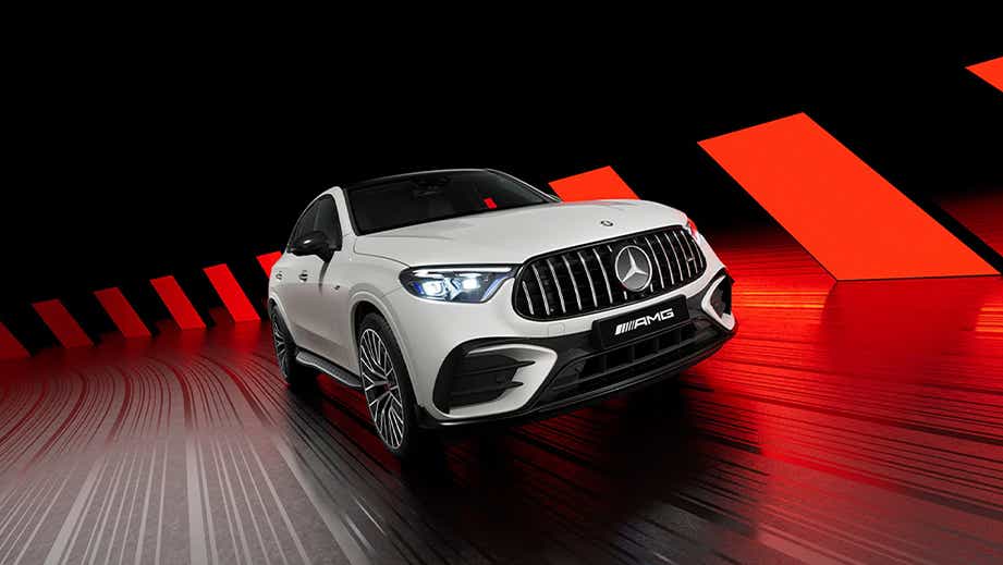 front view of a Polar White Mercedes-Benz AMG GLC 43