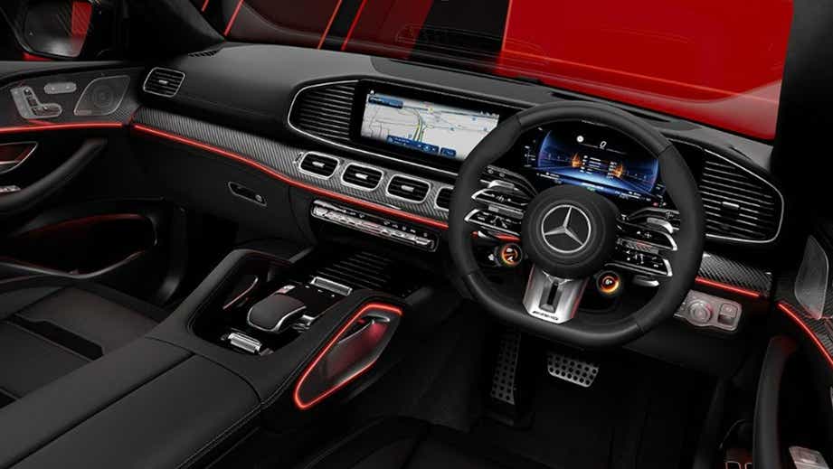 Interior dashboard of a Mercedes-Benz AMG GLE 53 Coupe